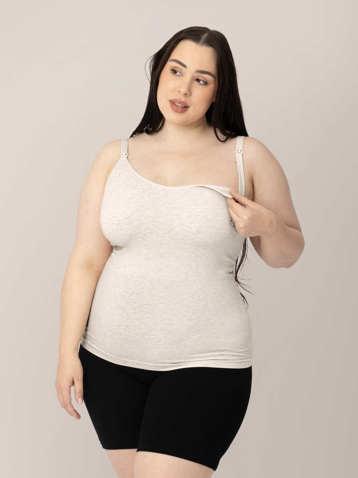 Sublime® Bamboo Maternity & Nursing Cami | Oatmeal Heather