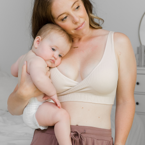 Sublime® Adjustable Crossover Nursing & Lounge Bra | Stone