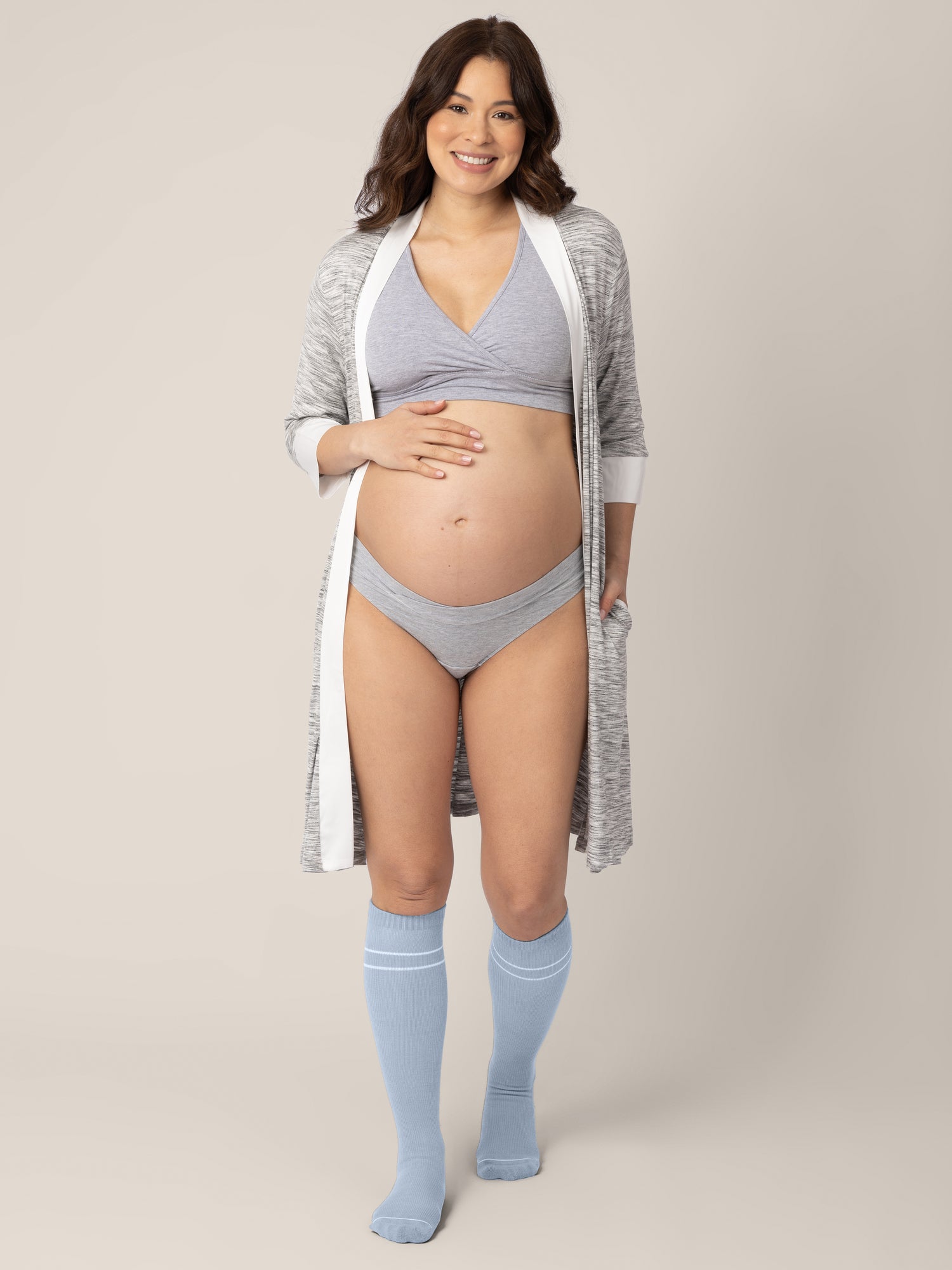 Premium Maternity Compression Socks (2-Pack) | Stone Blue & Black - Image 4