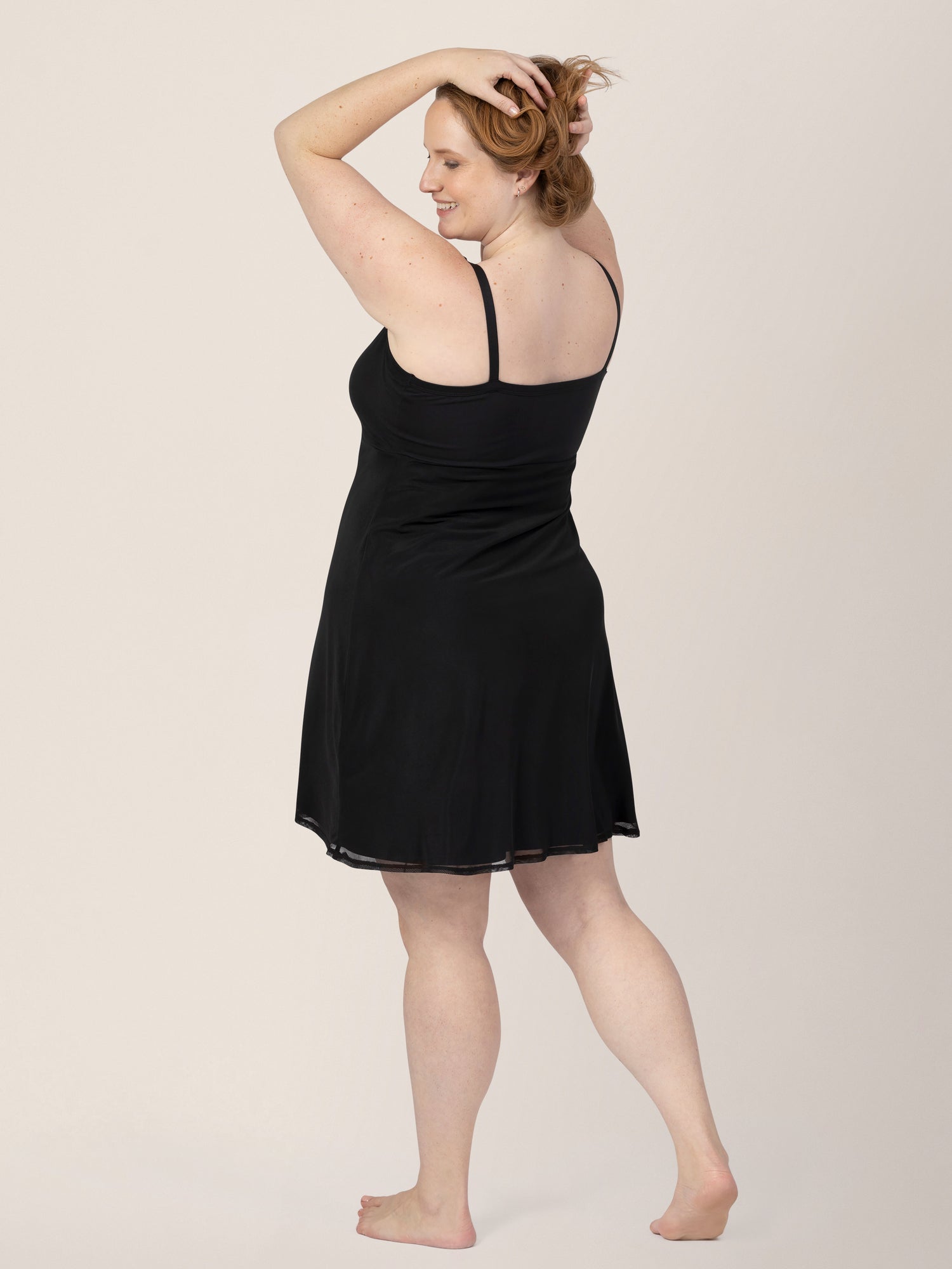 Aurora Mesh Nursing Nightgown | Black - Image 4