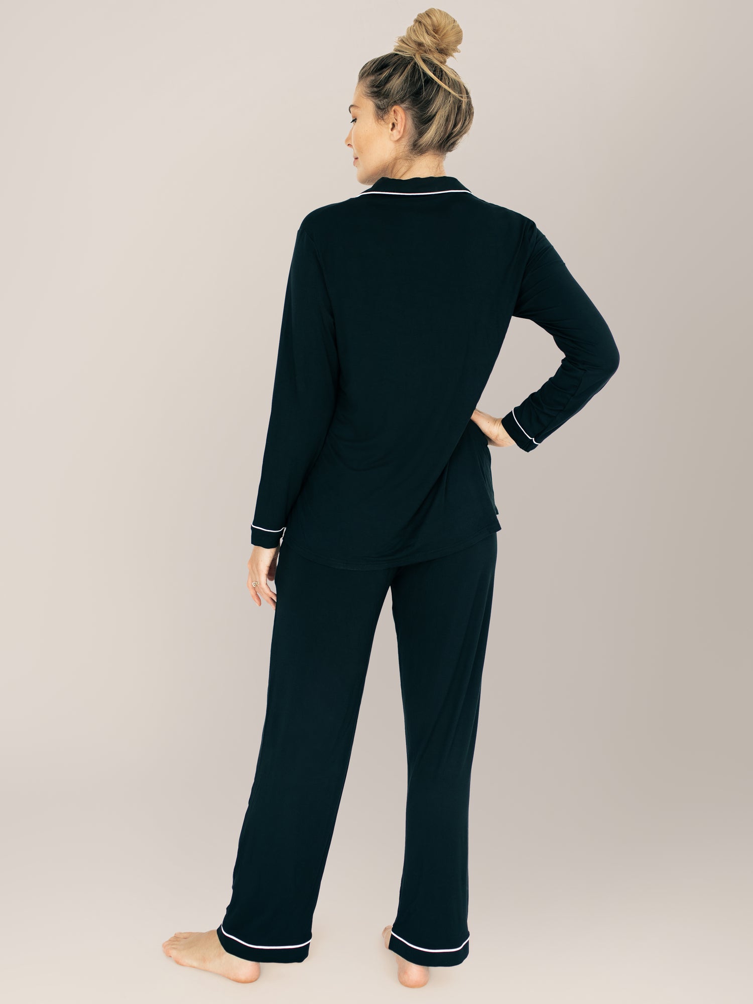Bamboo Long Sleeve Pajama Set | Black - Image 3