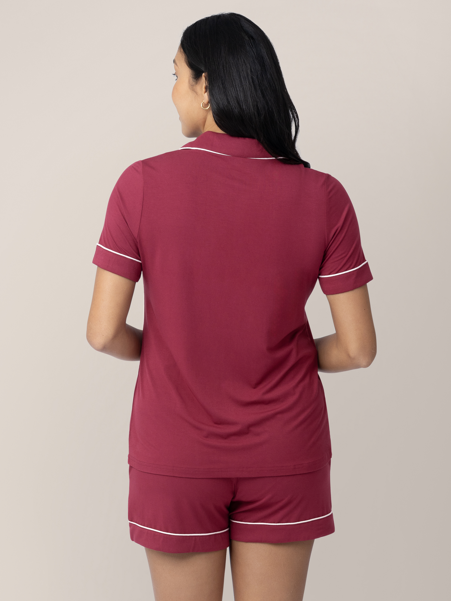 Clea Bamboo Short Sleeve Pajama Set | Deep Berry - Image 3