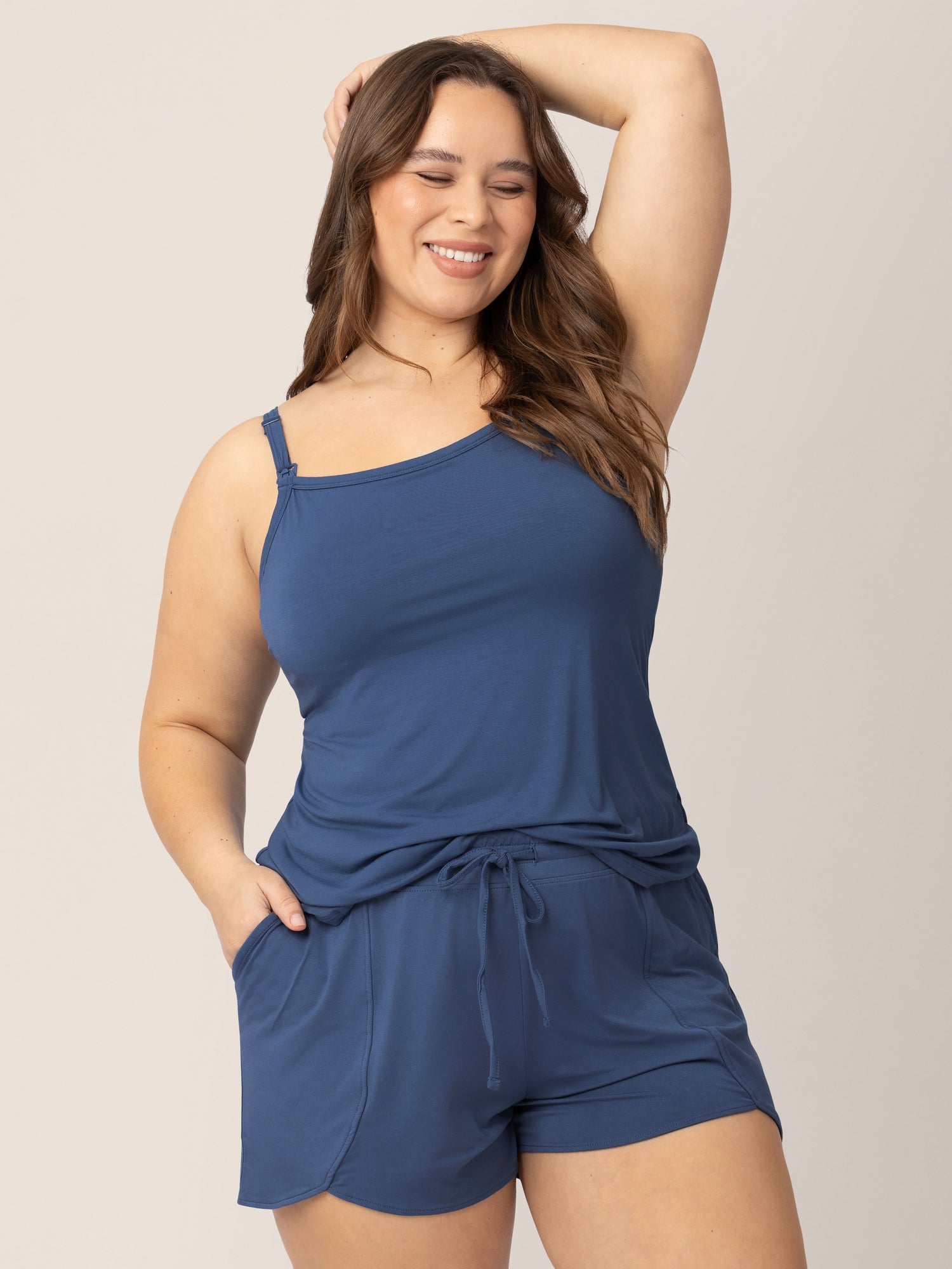 Bamboo Lounge Around Nursing Tank | Slate Blue - Image 4
