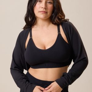 French Terry Cardigan Shrug | Black
