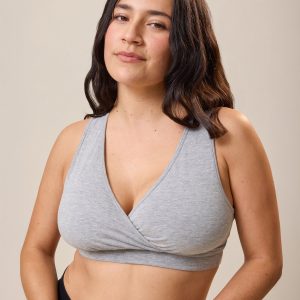 French Terry Racerback Nursing & Sleep Bra | Grey Heather