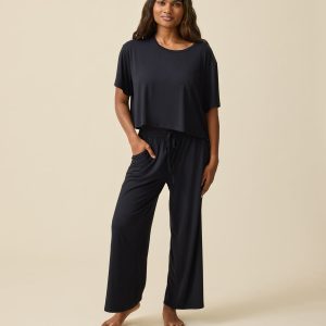 Aria Bamboo Casual Lounge Pant | Black