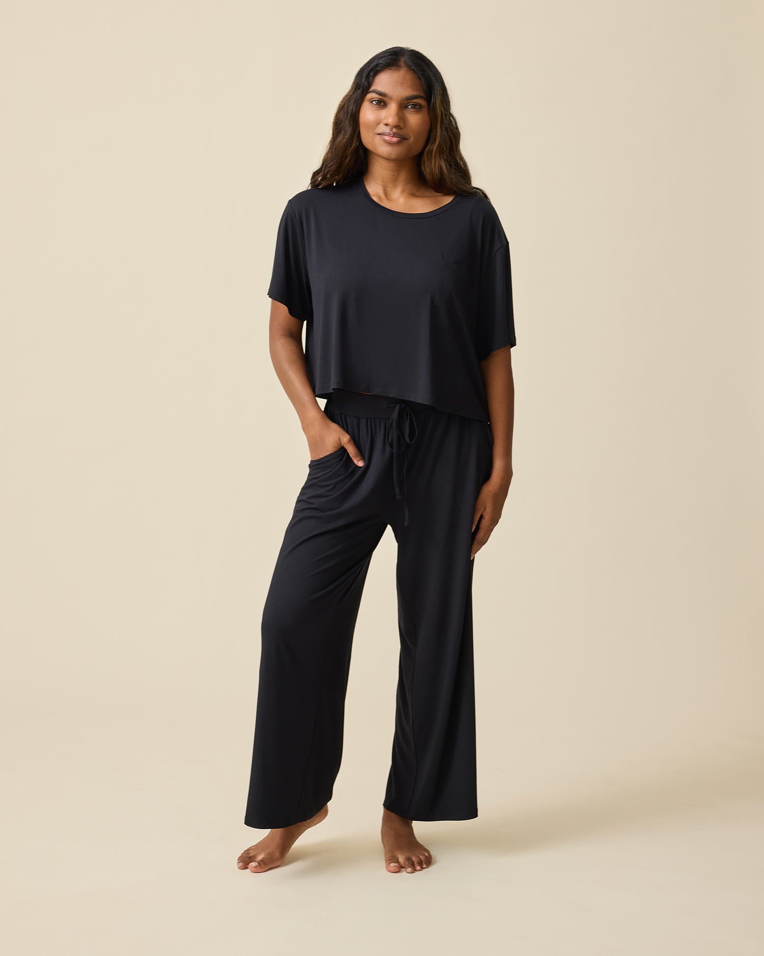 Aria Bamboo Casual Lounge Pant | Black