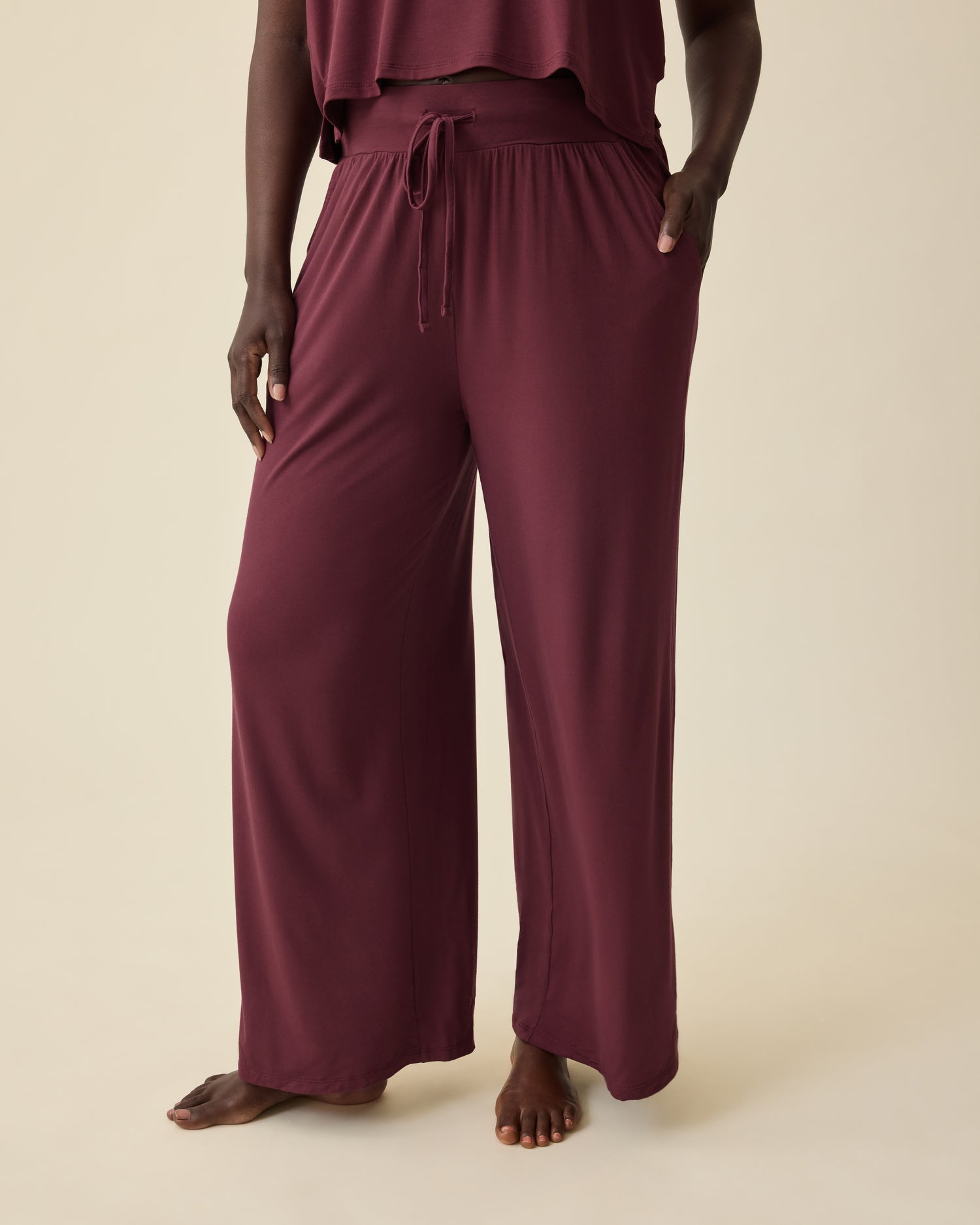 Aria Bamboo Casual Lounge Pant | Deep Burgundy