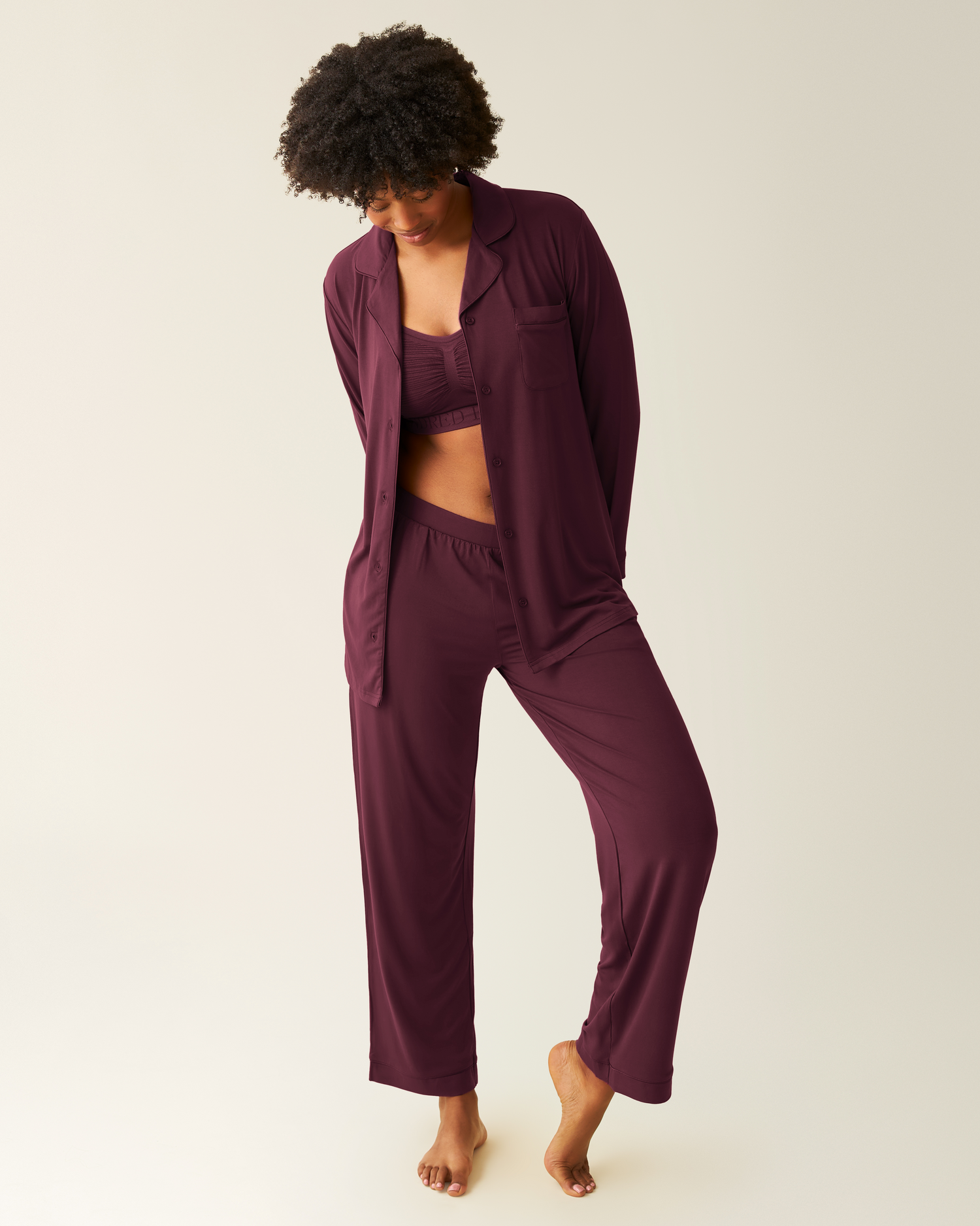 Bamboo Long Sleeve Pajama Set | Dandelion Stripe - Image 22