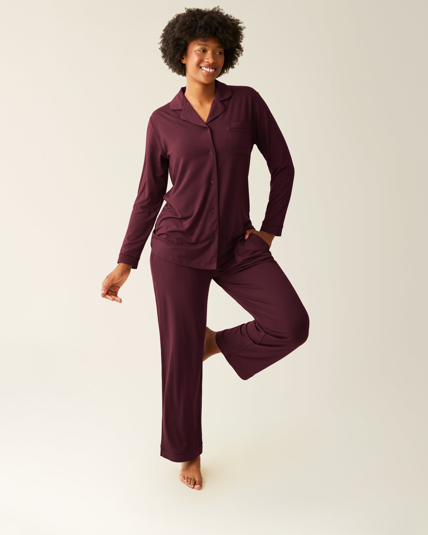 Bamboo Long Sleeve Pajama Set | Dandelion Stripe - Image 19