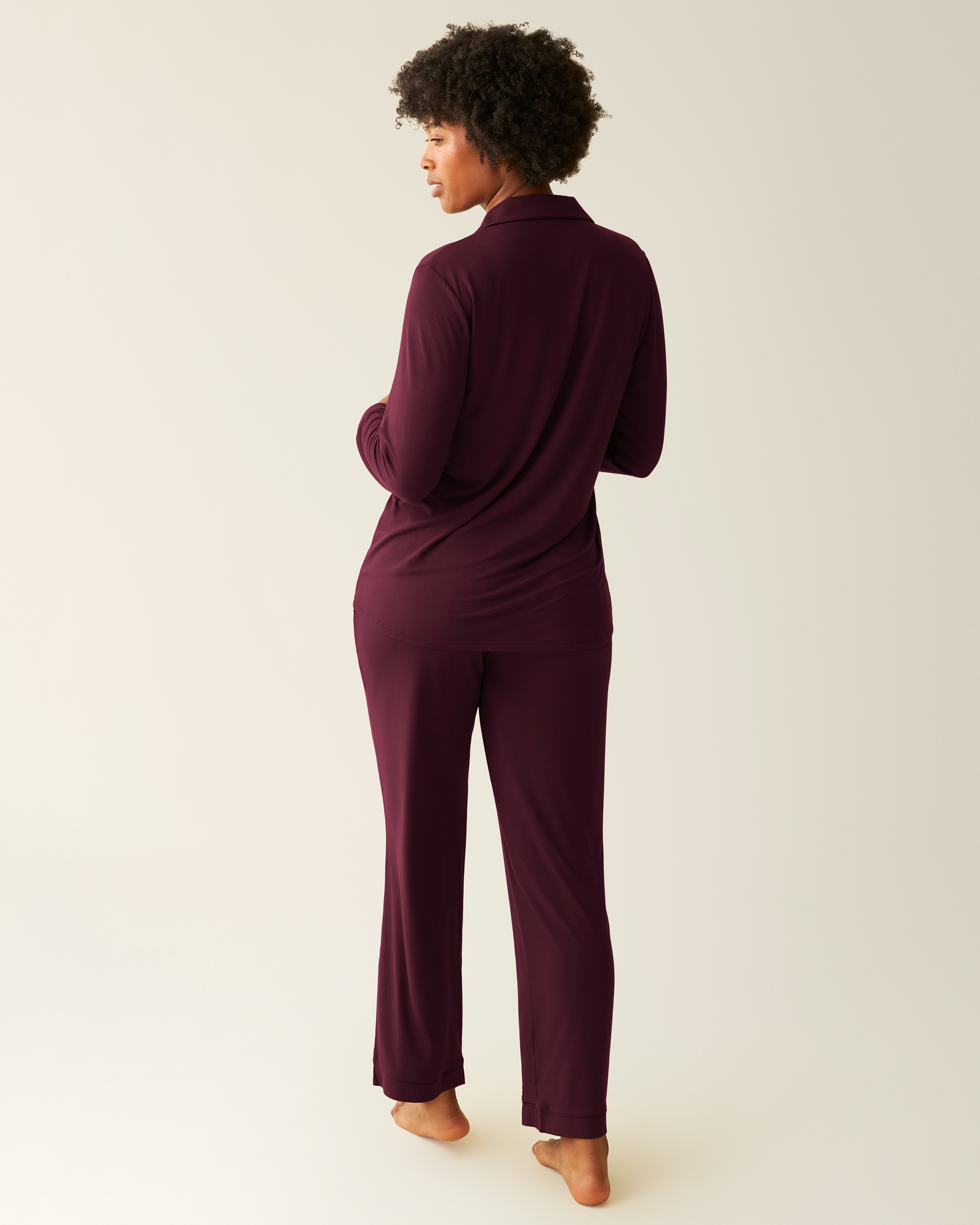 Bamboo Long Sleeve Pajama Set | Dandelion Stripe - Image 20