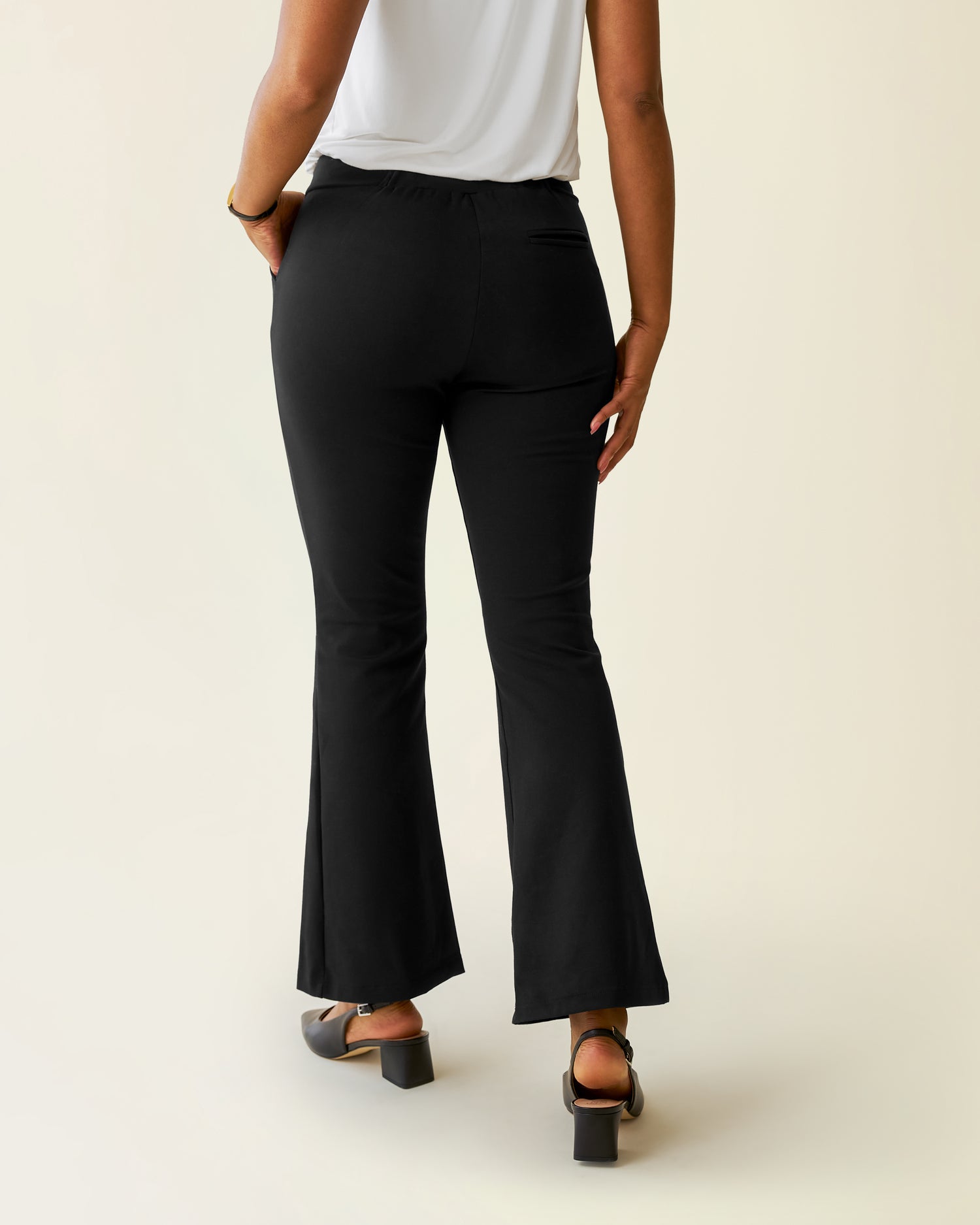Postpartum Ponte Flare Pant | Black - Image 4