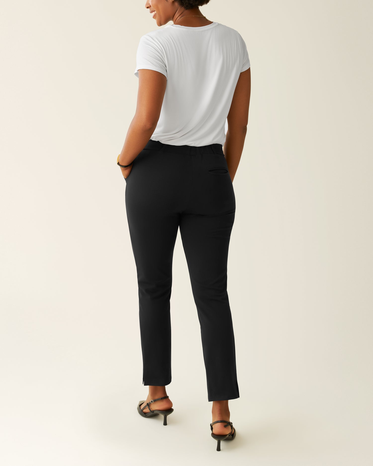 Postpartum Ponte Straight Leg Pant | Black - Image 2