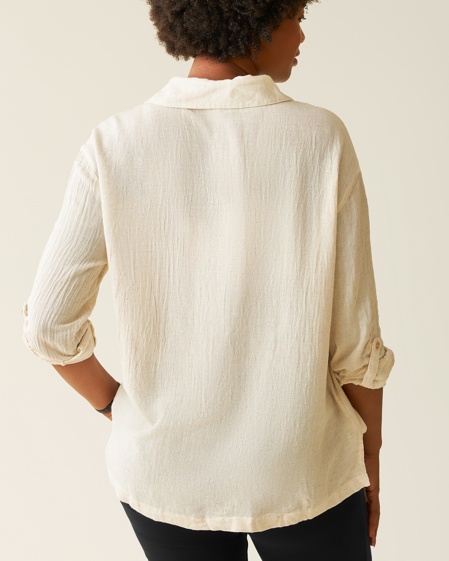 Reese Oversized Linen Button Down Shirt | Natural - Image 2