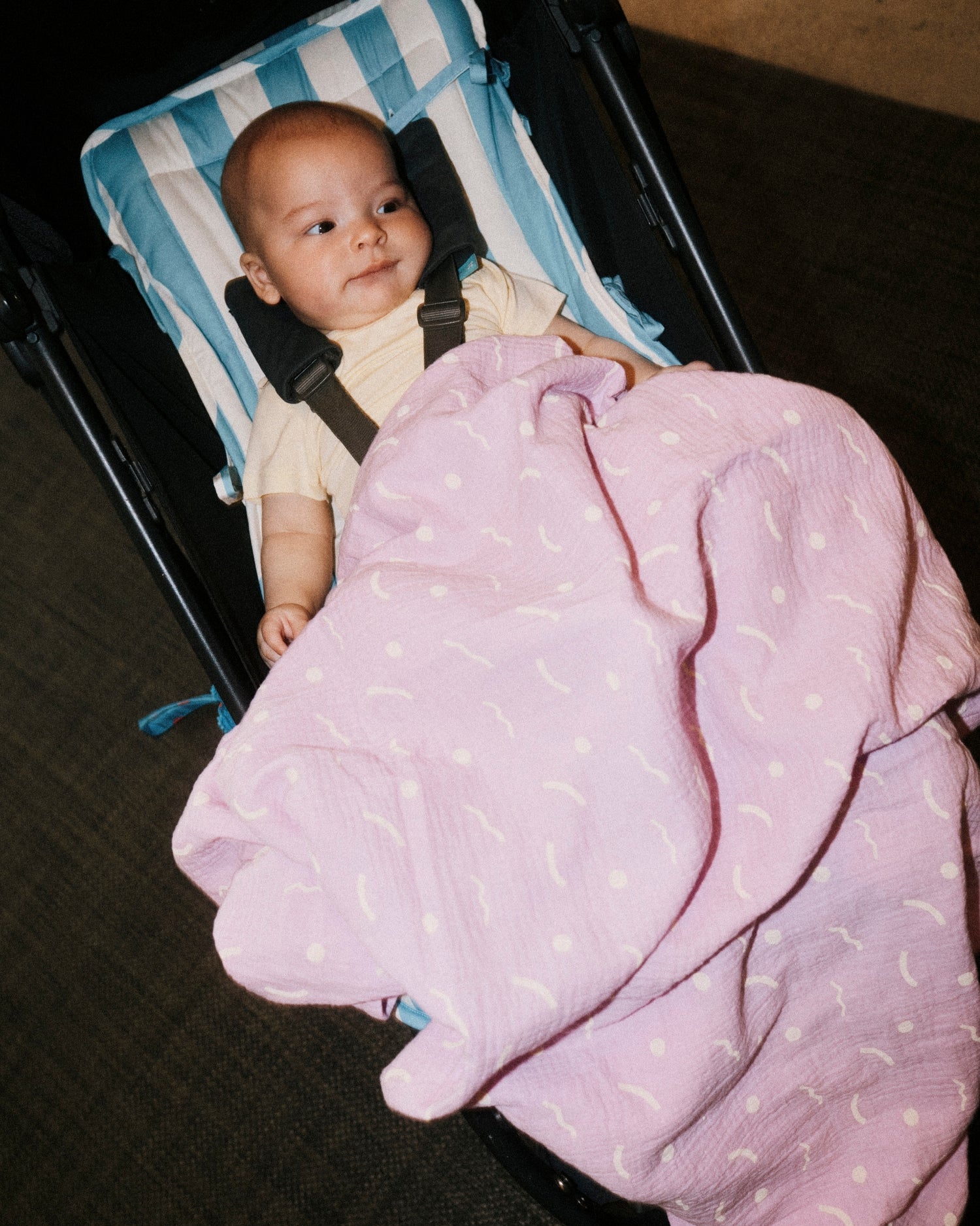 Organic Muslin Swaddle | White Cherries - Image 11
