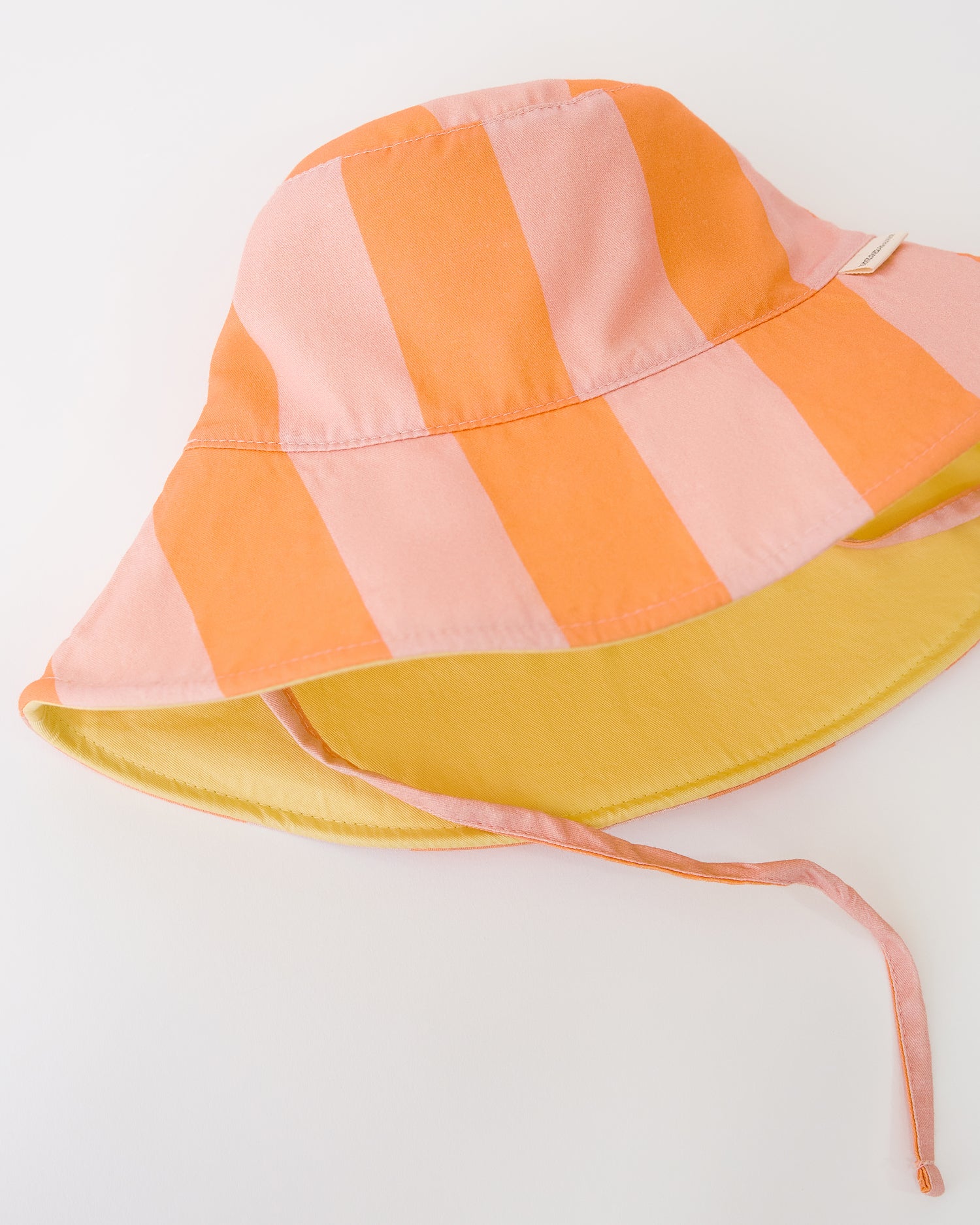 Big Reversible Sun Hat | Pink Wide Stripe - Image 2