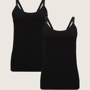 Sublime® Bamboo Nursing Cami Two-Pack | Black