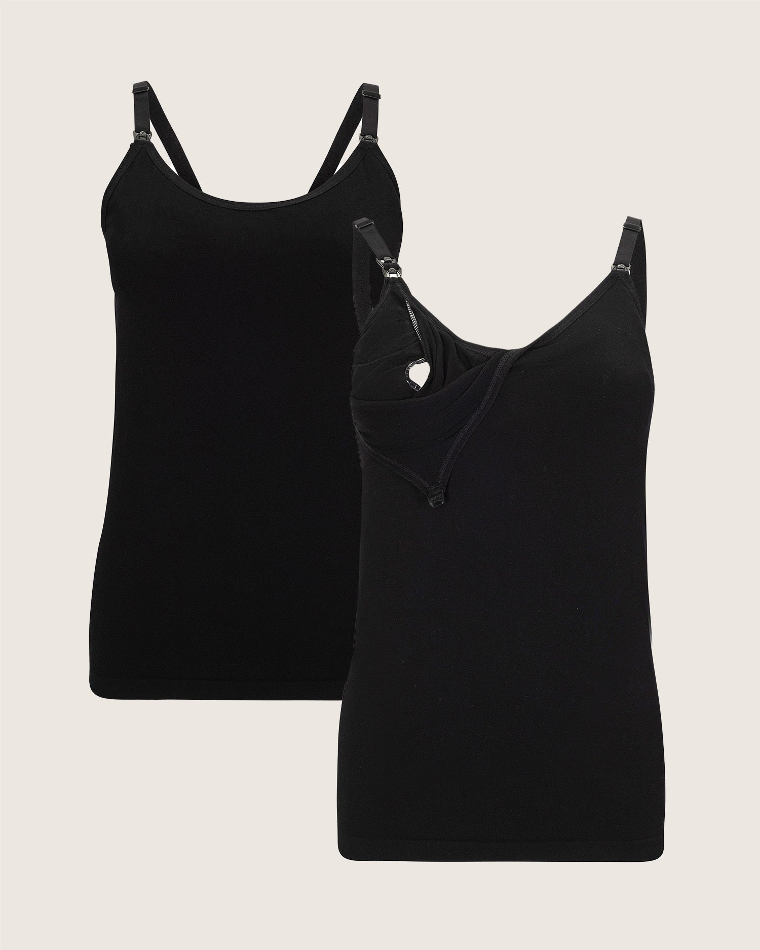 Sublime® Bamboo Pumping Cami Two-Pack | Black