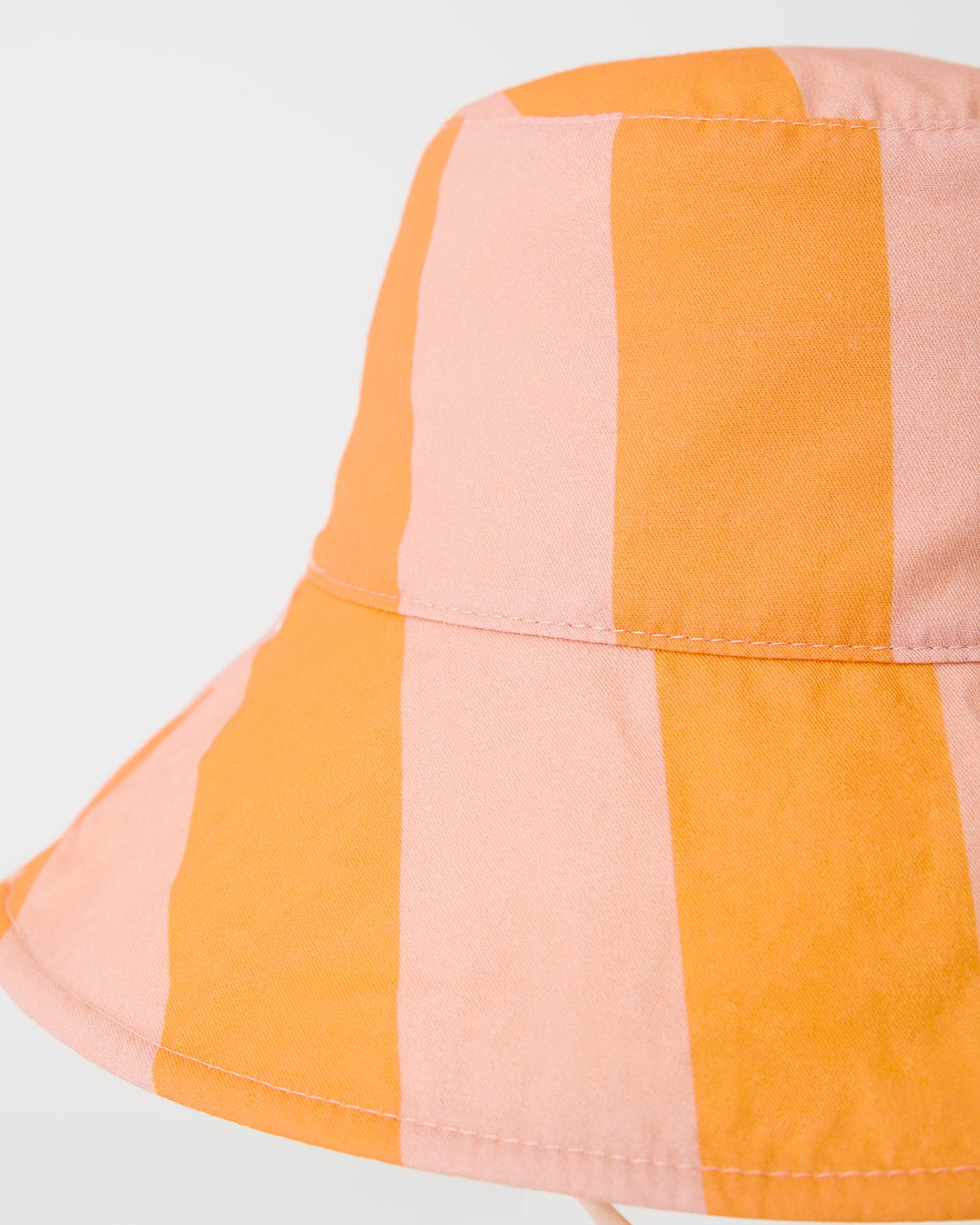 Big Reversible Sun Hat | Pink Wide Stripe - Image 3