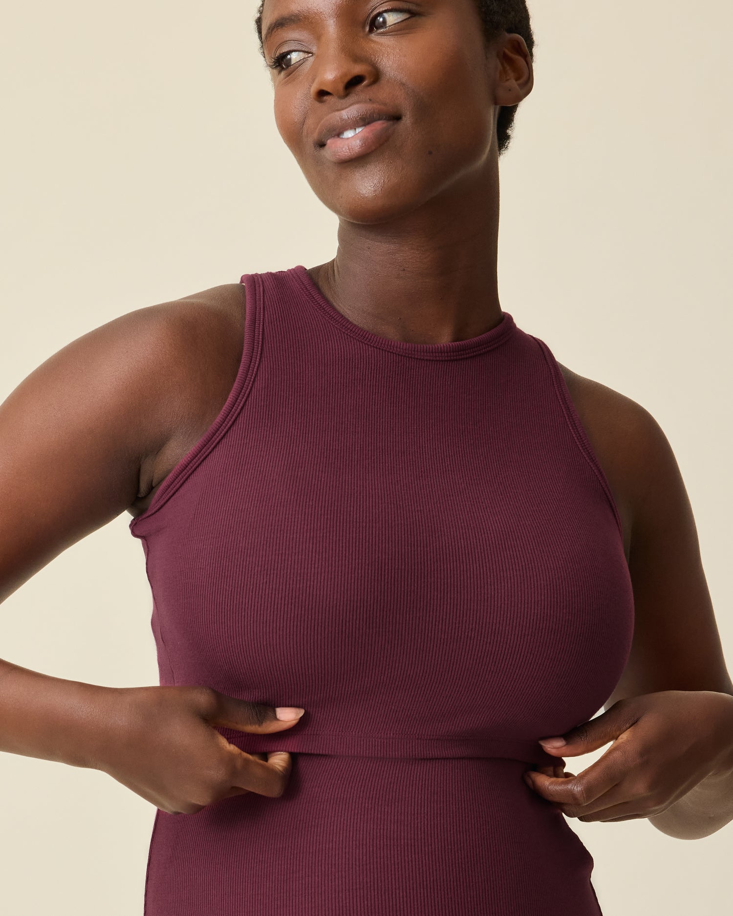 Ribbed Bamboo Racerback Nursing Tank | Harbor Blue - Image 7