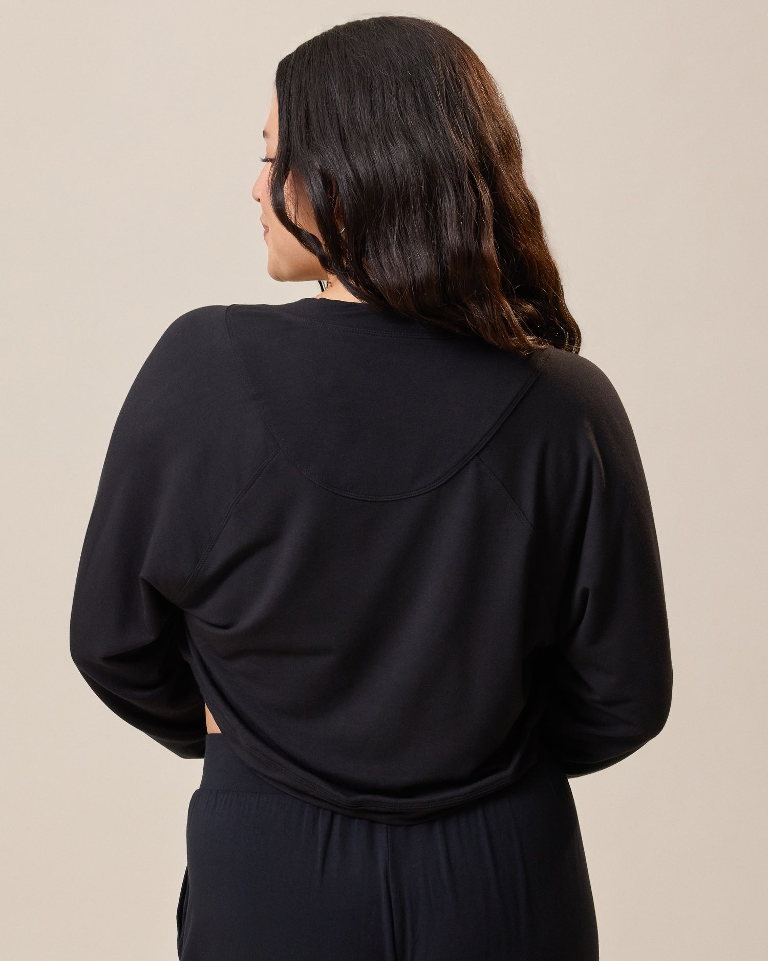 French Terry Cardigan Shrug | Black - Image 4