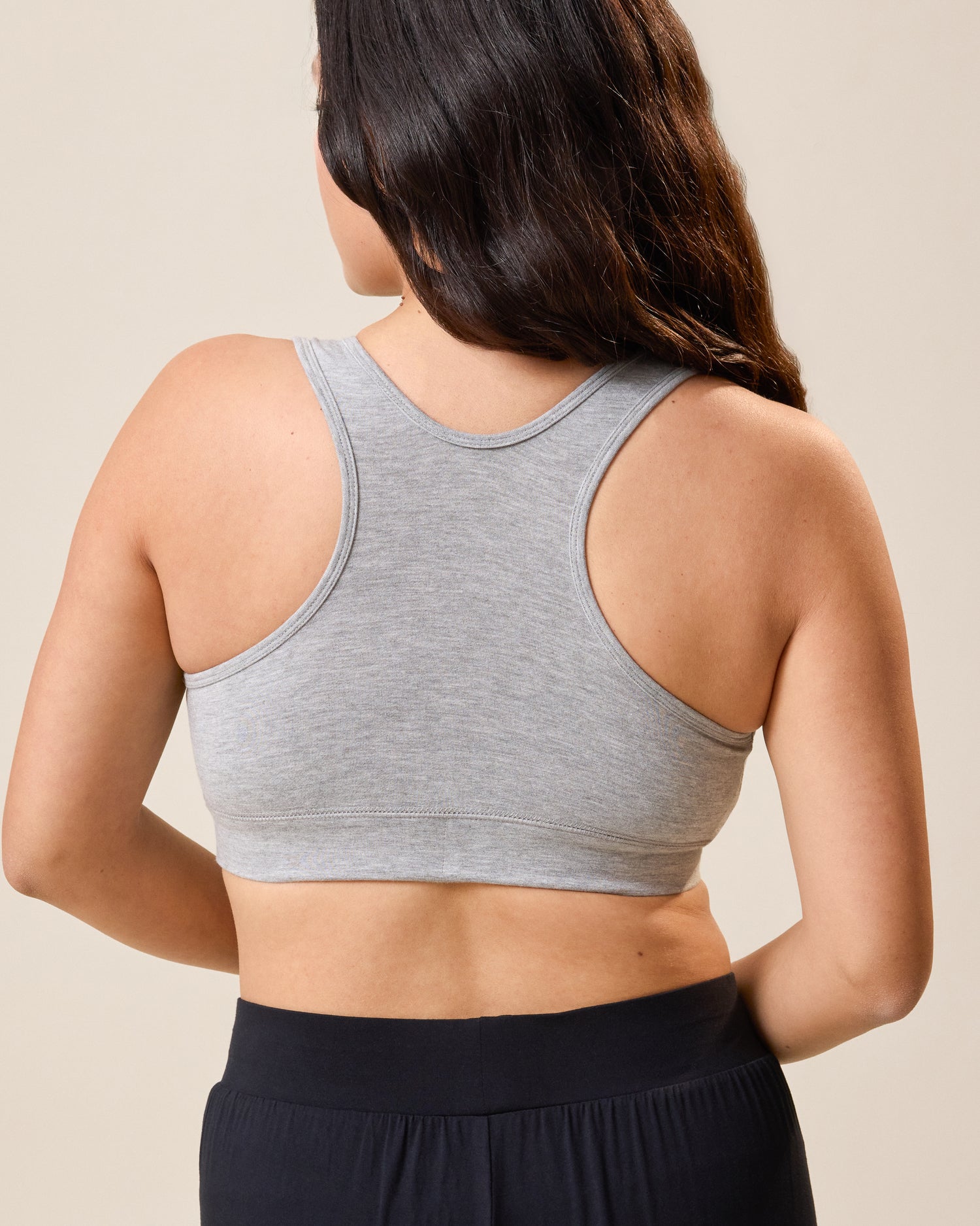 French Terry Racerback Nursing & Sleep Bra | Grey Heather - Image 4
