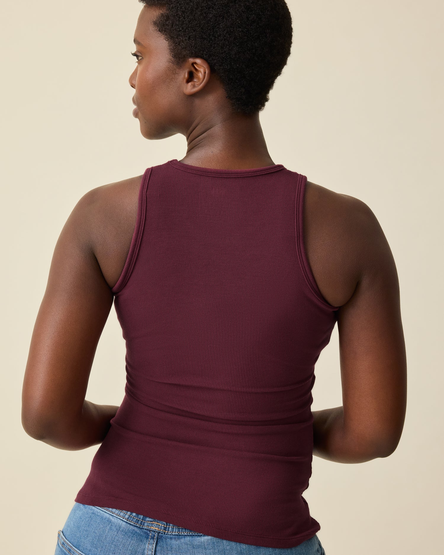 Ribbed Bamboo Racerback Nursing Tank | Harbor Blue - Image 8