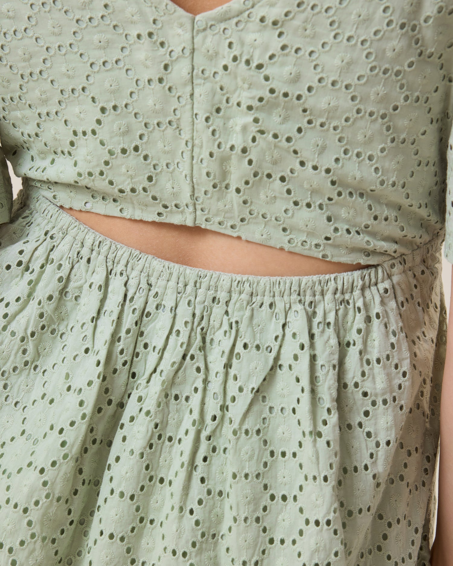Dahlia Eyelet Maternity & Nursing Dress | Aqua Mist - Image 5