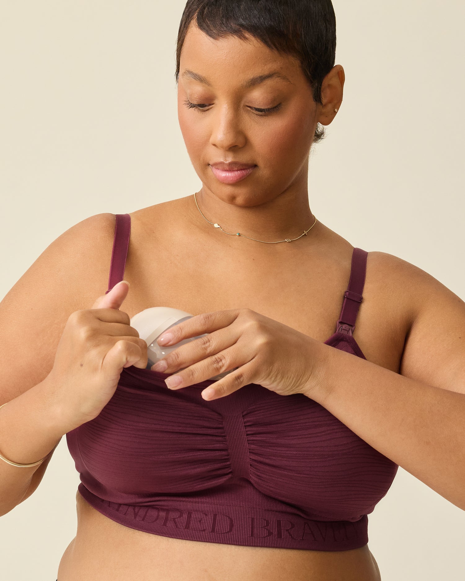 Sublime® Hands-Free Pumping & Nursing Bra | Beige - Image 16