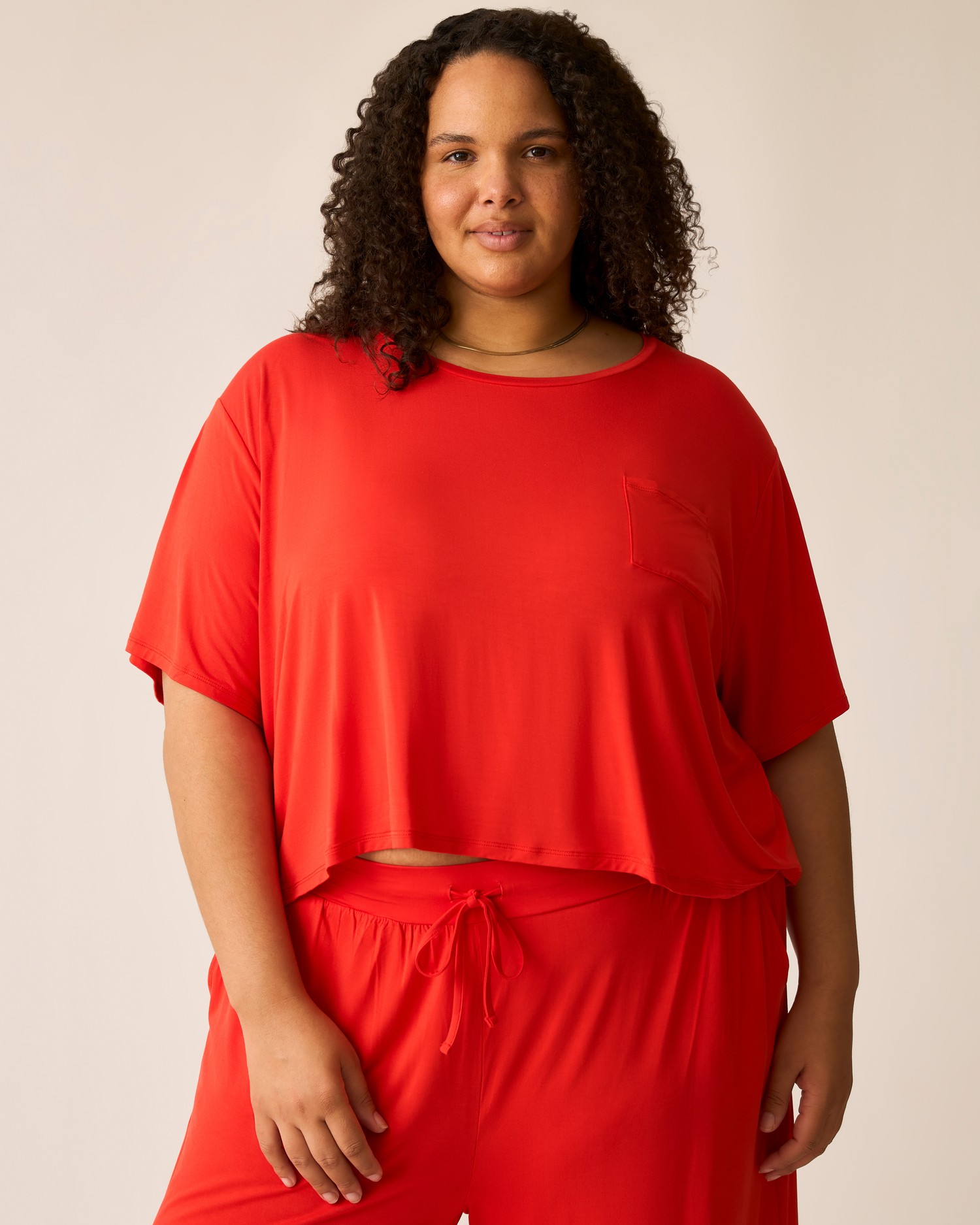 Aria Bamboo Casual Cropped Short Sleeve Top | Black - Image 40