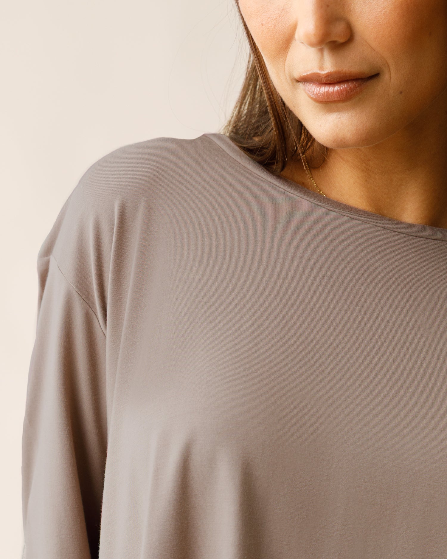 Aria Bamboo Casual Cropped Long Sleeve Top | Thyme - Image 16