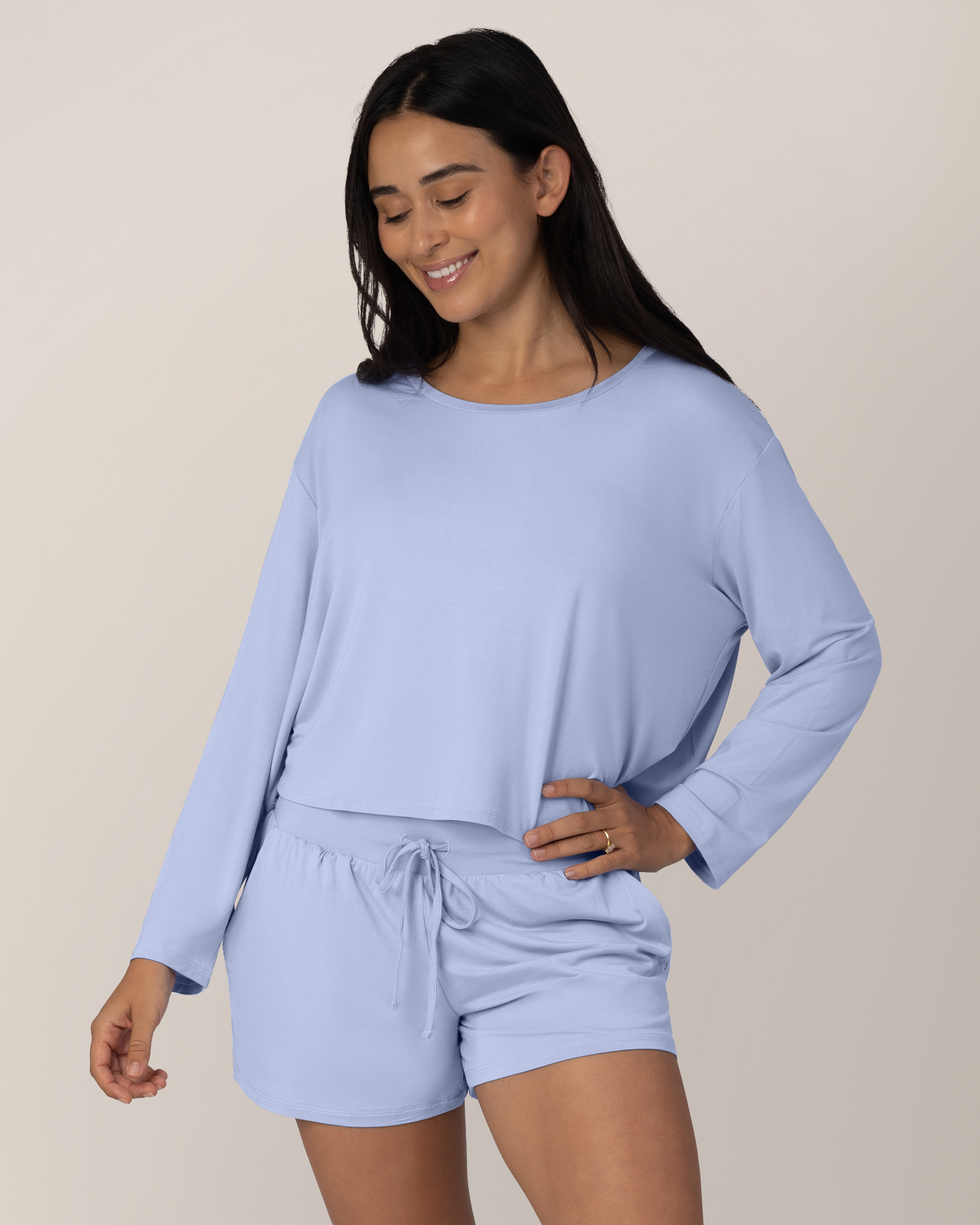 Aria Bamboo Casual Cropped Long Sleeve Top | Thyme - Image 27