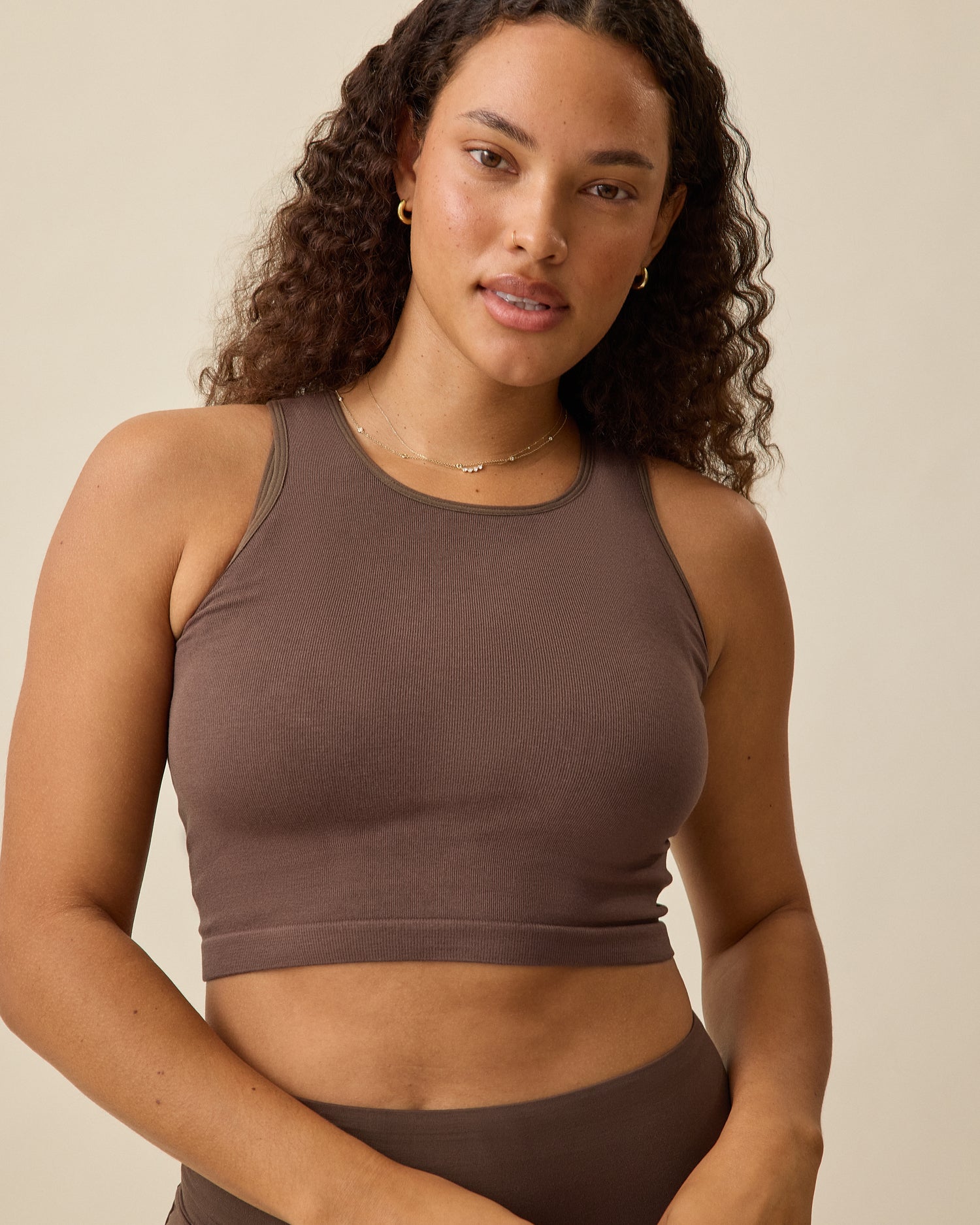 Sublime® Bamboo Maternity & Nursing Longline Bra Top | Chocolate