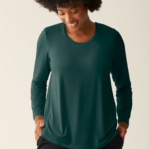 Bamboo Maternity & Nursing Long Sleeve T-shirt | Evergreen