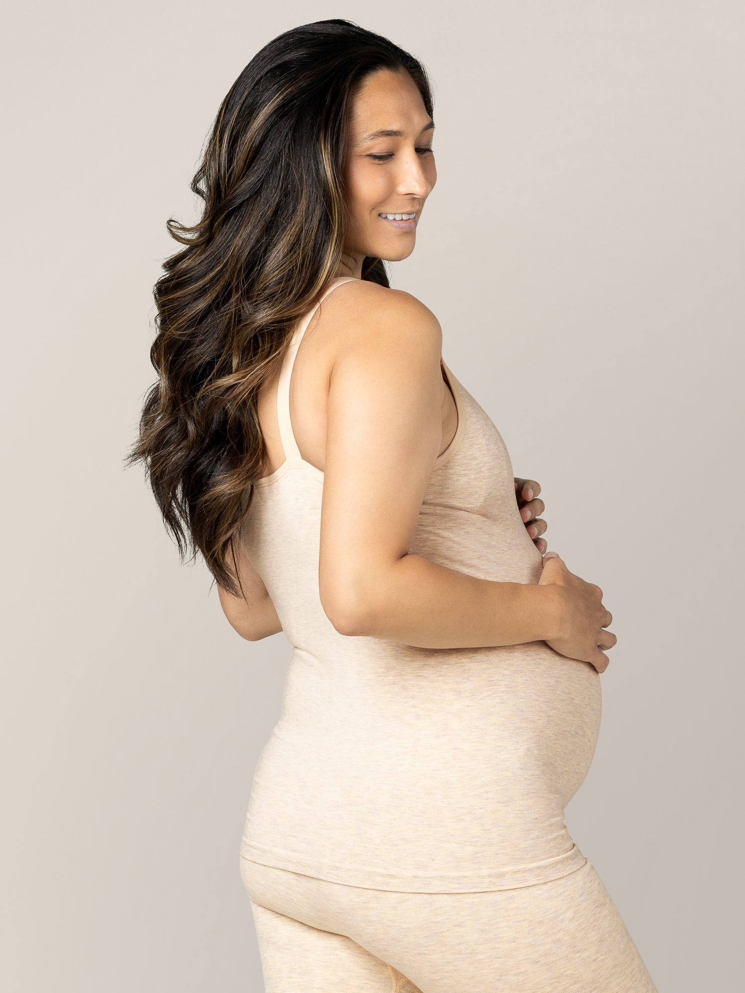 Sublime® Bamboo Hands-Free Pumping & Nursing Cami | Oatmeal Heather - Image 6