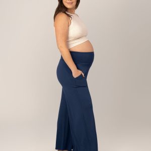 Bamboo Wide Leg Maternity & Postpartum Lounge Pant | Navy