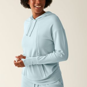 Brushed Bamboo Maternity & Nursing Hoodie | Powder Blue