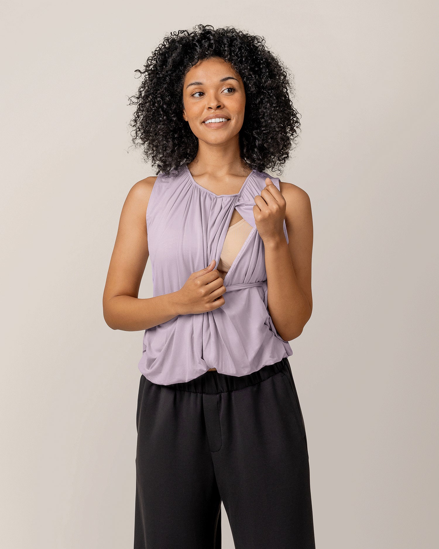 Piper Bubble Hem Nursing Tank | Lavender Mist - Image 2