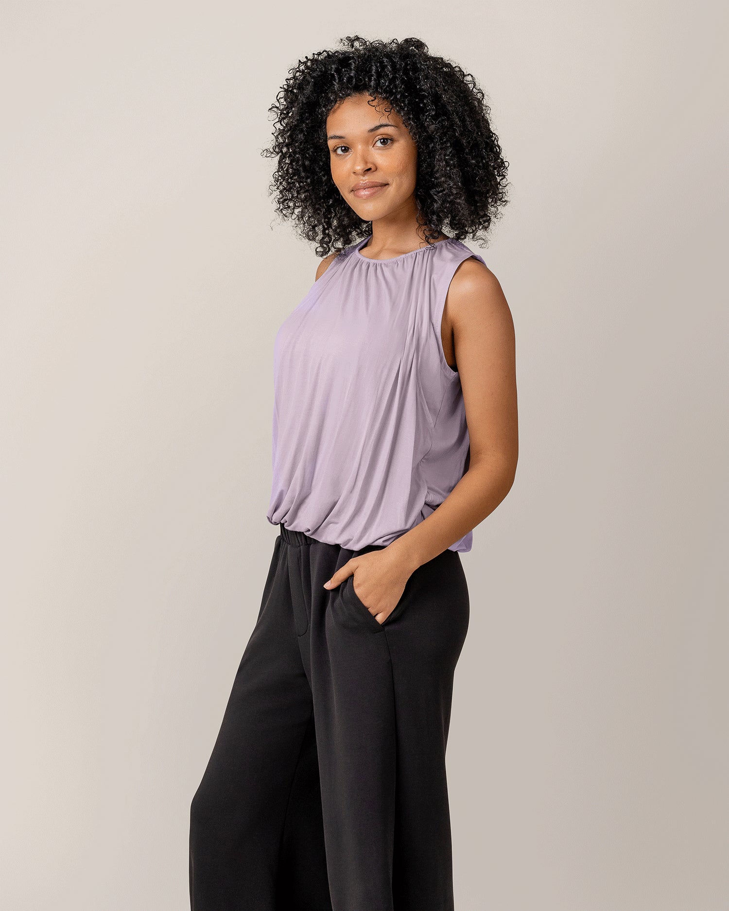 Piper Bubble Hem Nursing Tank | Lavender Mist - Image 3