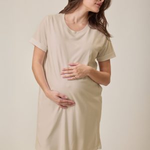 Classic Nursing T-shirt Mini Dress | Sand