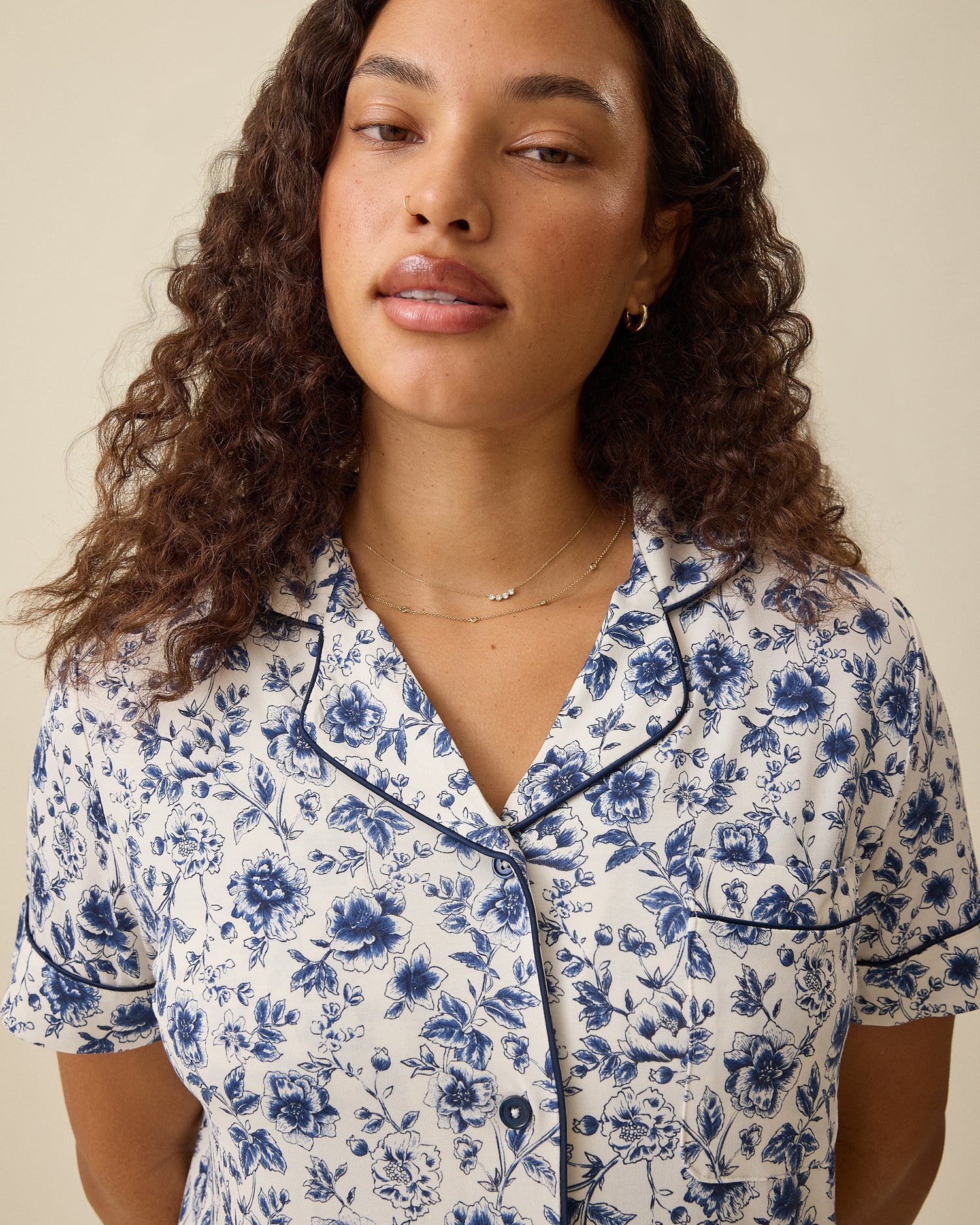 Clea Bamboo Short Sleeve Pajama Set | Black - Image 7