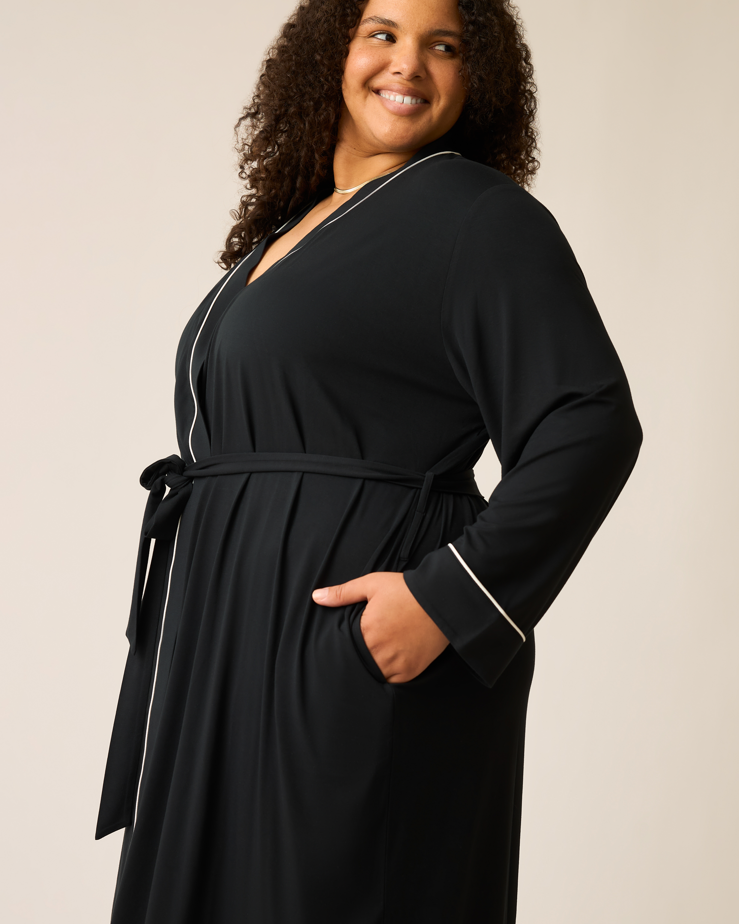 Clea Bamboo Robe | Black - Image 3