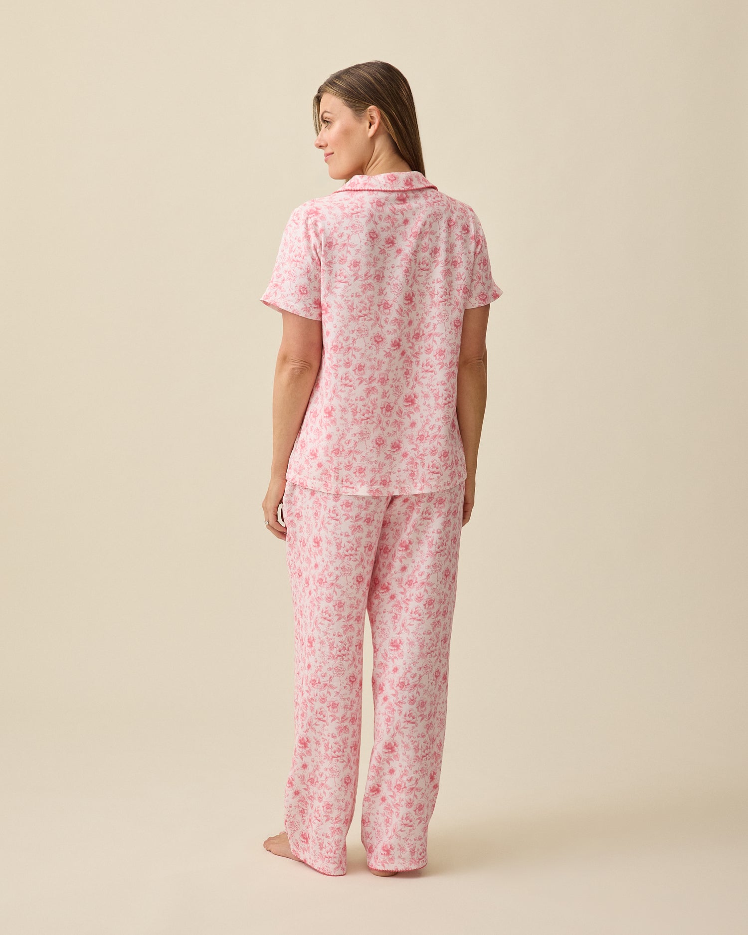 Cotton Bamboo Pajama Set | Pink Toile - Image 6