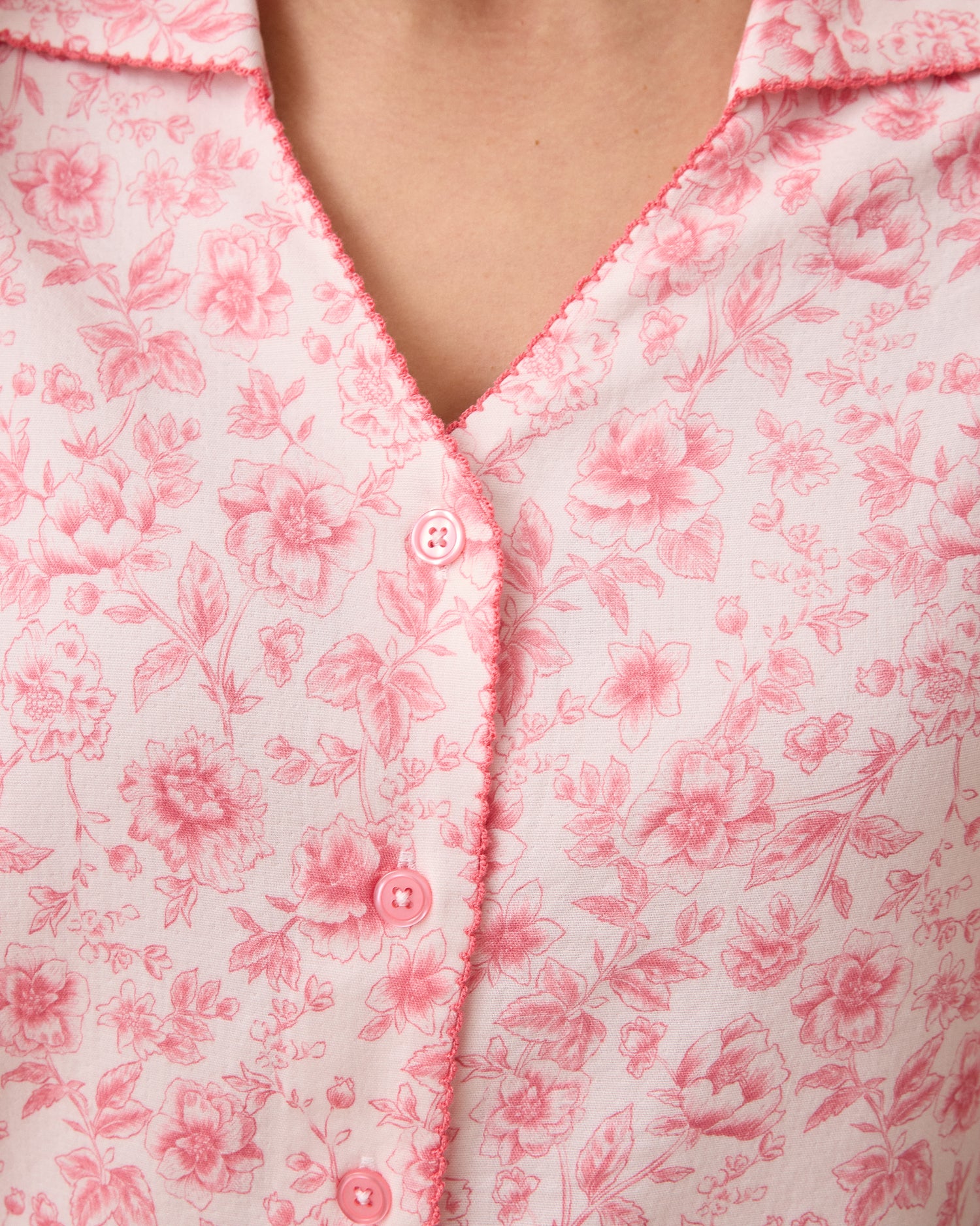 Cotton Bamboo Pajama Set | Pink Toile - Image 4