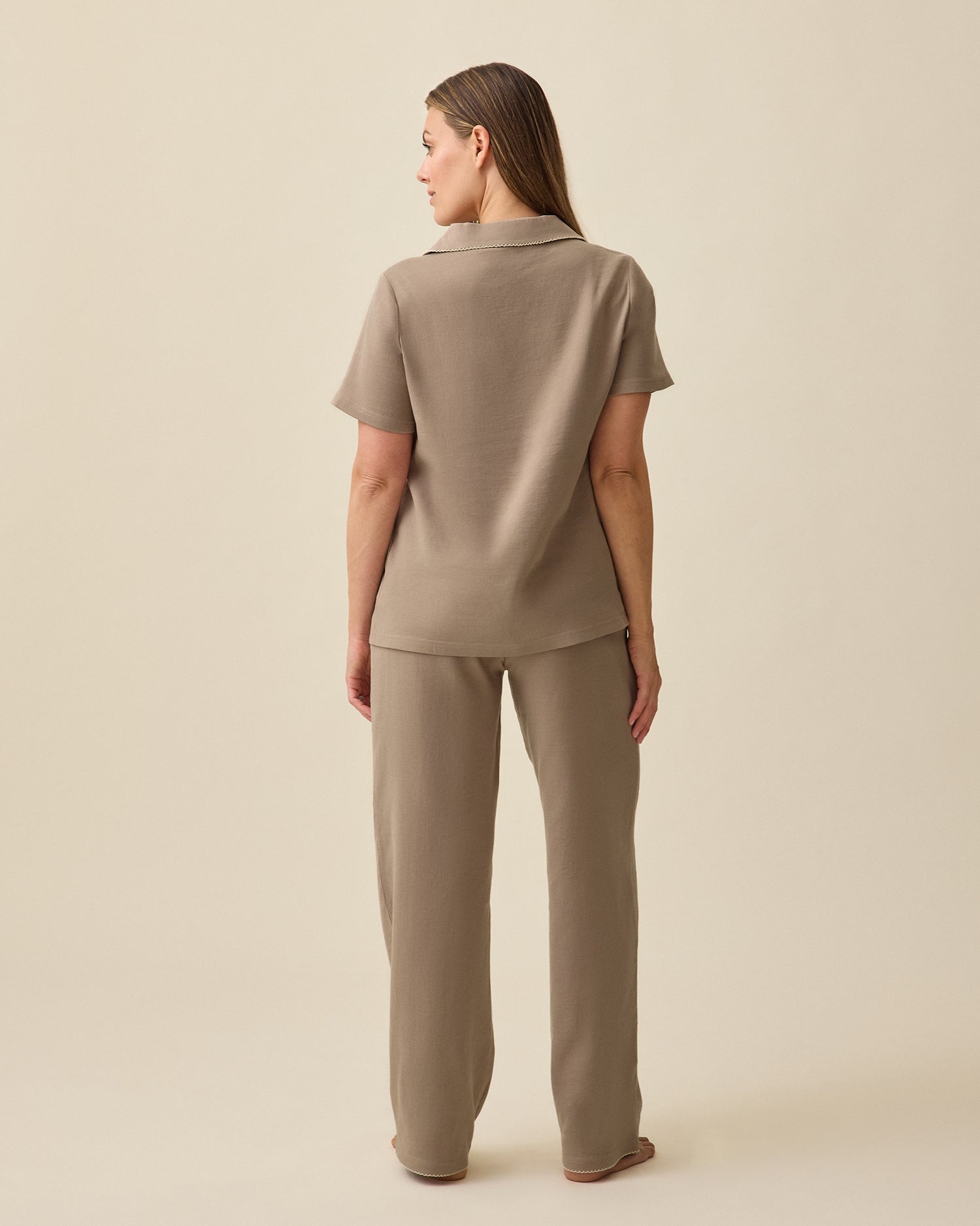 Cotton Bamboo Pajama Set | Taupe - Image 5