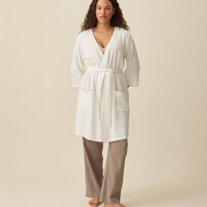 Cotton Bamboo Robe | Ivory