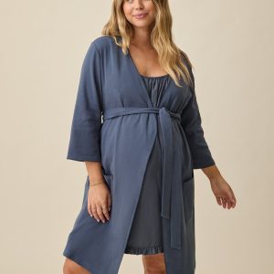 Cotton Bamboo Robe | Midnight Blue