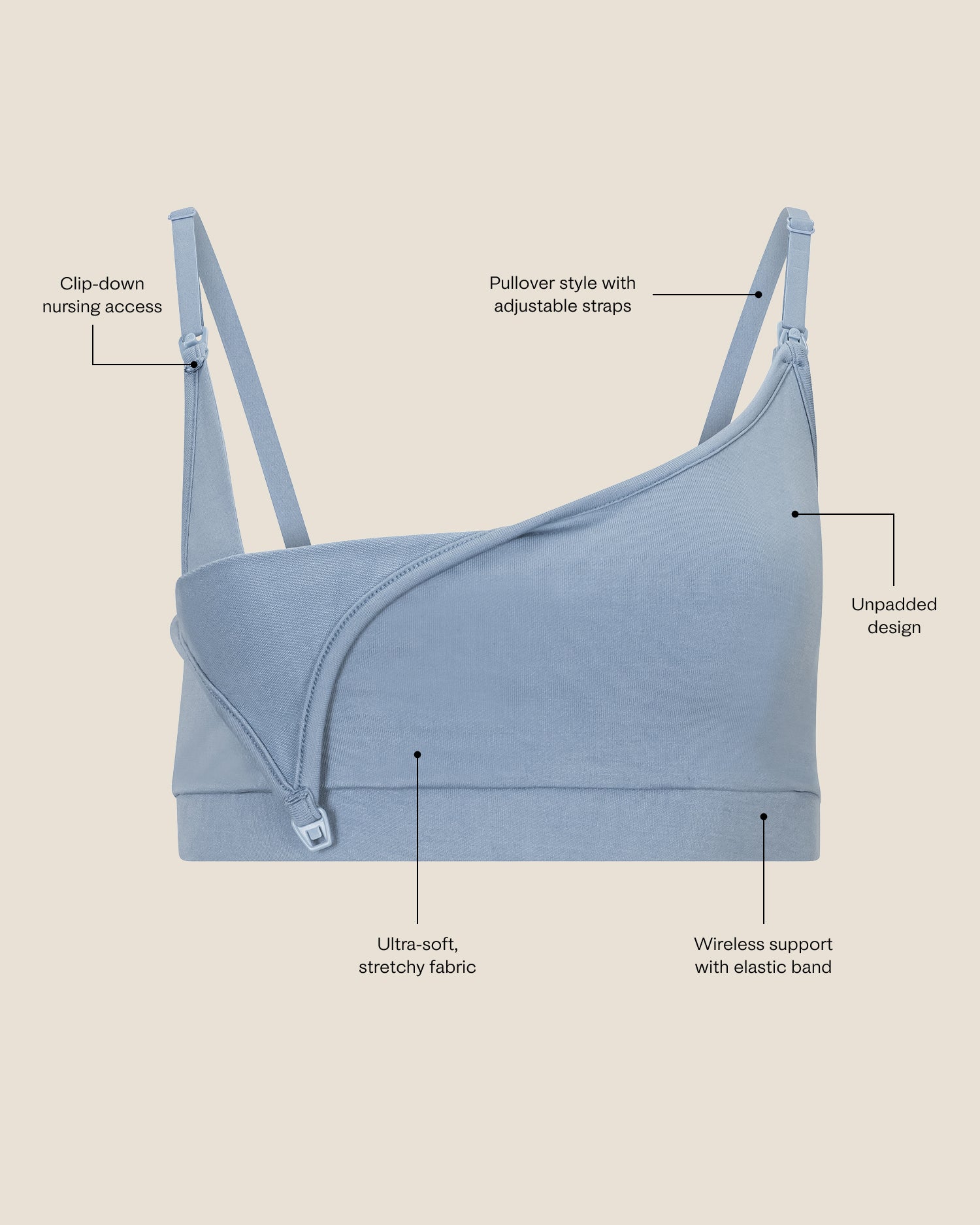 French Terry Maternity & Nursing Bralette | Deep Burgundy - Image 5