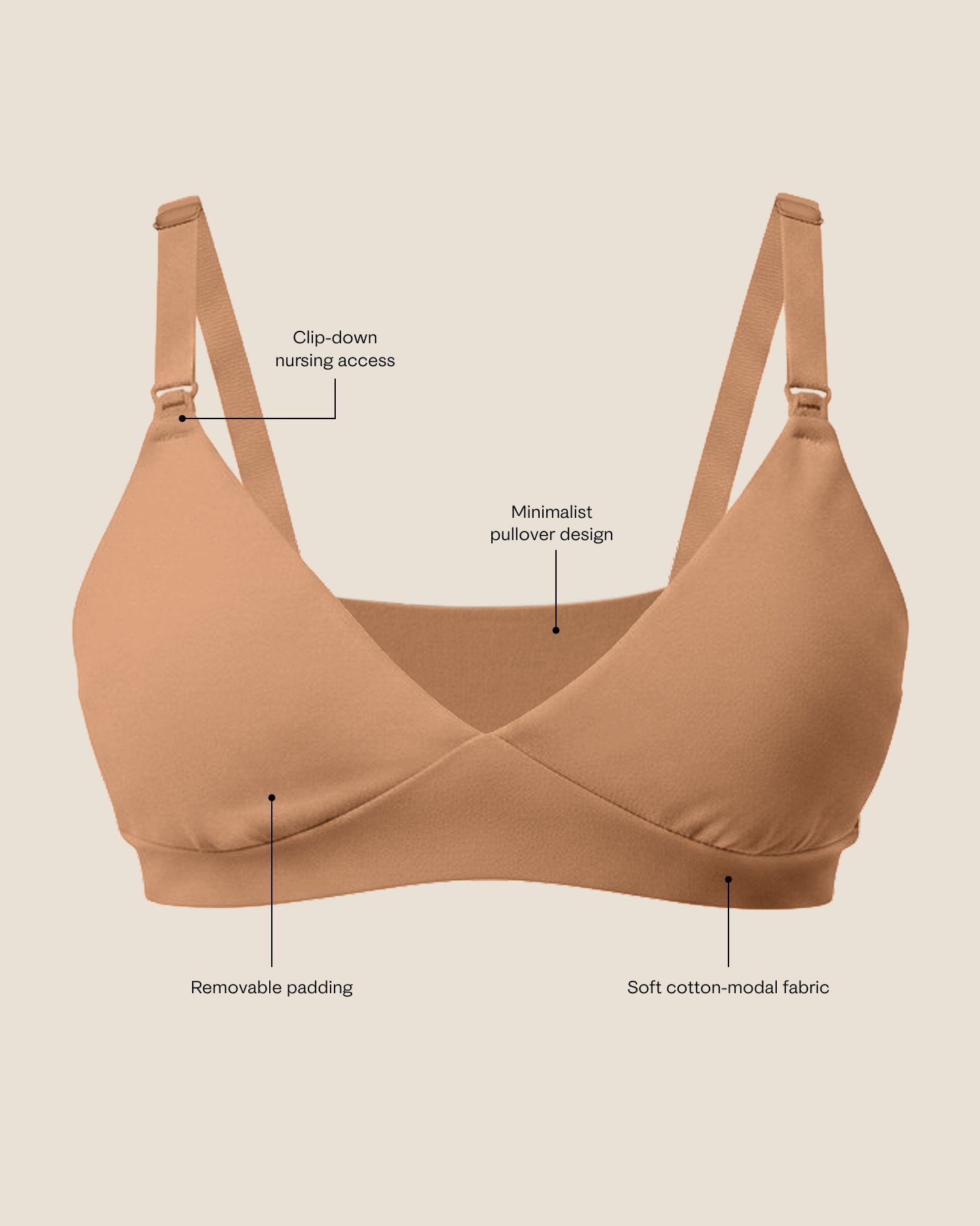 SoftStretch Cotton Maternity & Nursing Bralette | Buff - Image 7