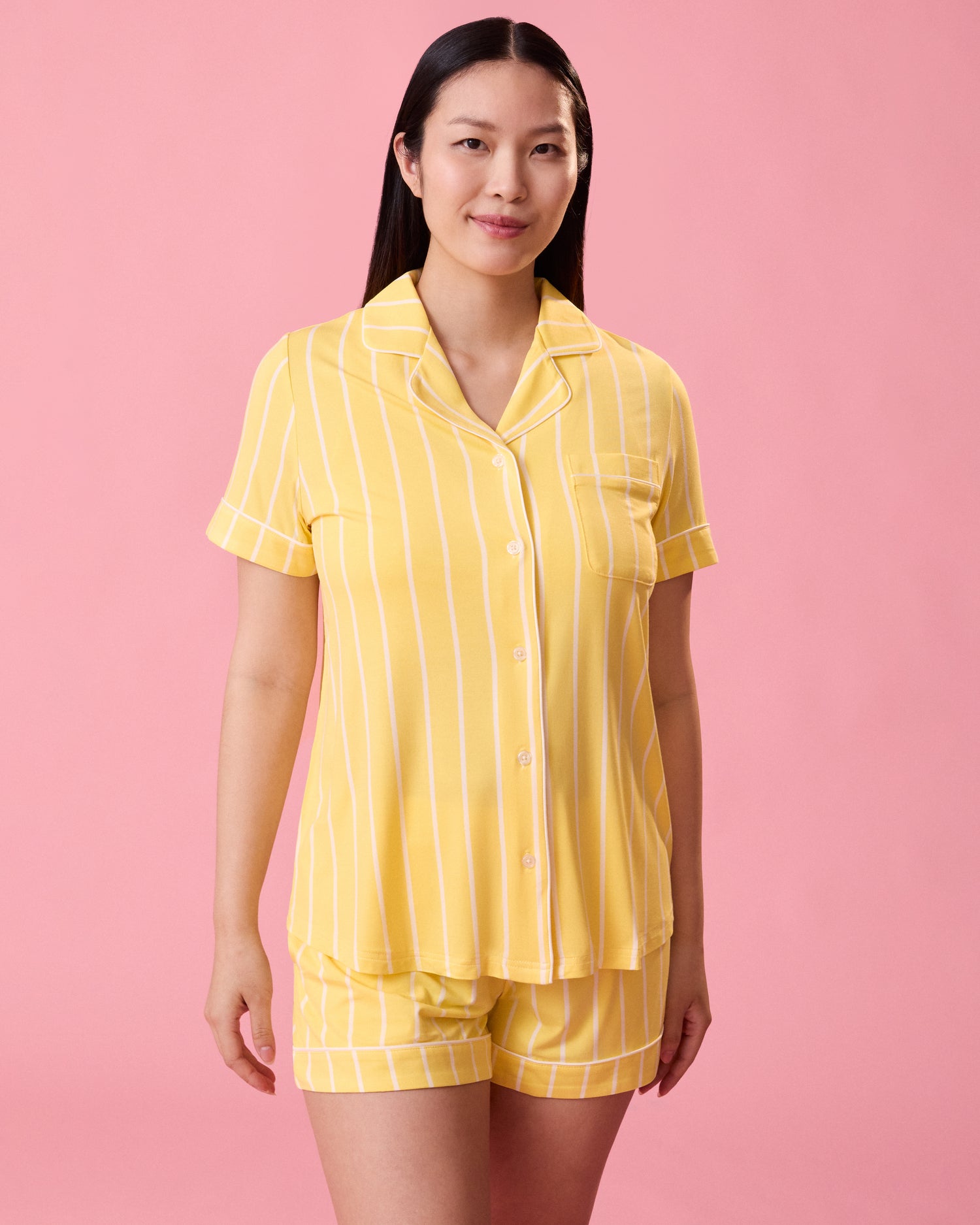 Clea Bamboo Short Sleeve Pajama Set | Black - Image 24